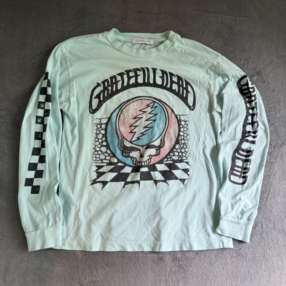 Grateful Dead Daydreamer Long Sleeve Tee XS Mint Green Steal Your Face USA Made